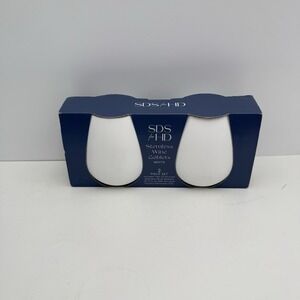 HD Designs Silicone Stemless Wine Tumbler Blue 2-pack Shatterproof Pool Safe